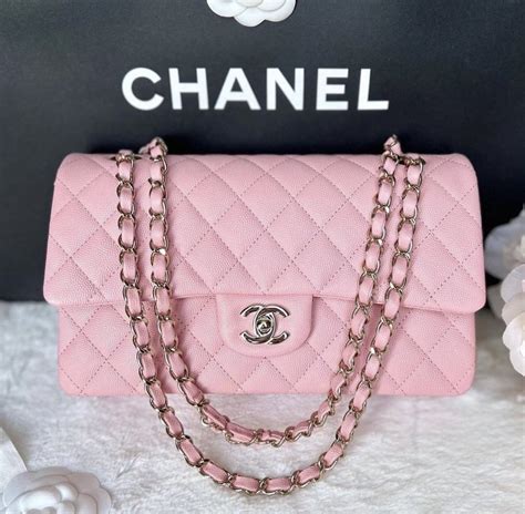 pink bag with gold holder ring|pink chanel bag.